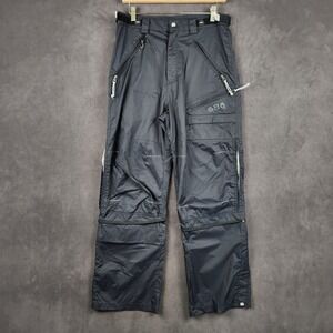 686 Convertible Snowboard Pants Small Black Roll Up Cargo Y2K Vintage 10yr